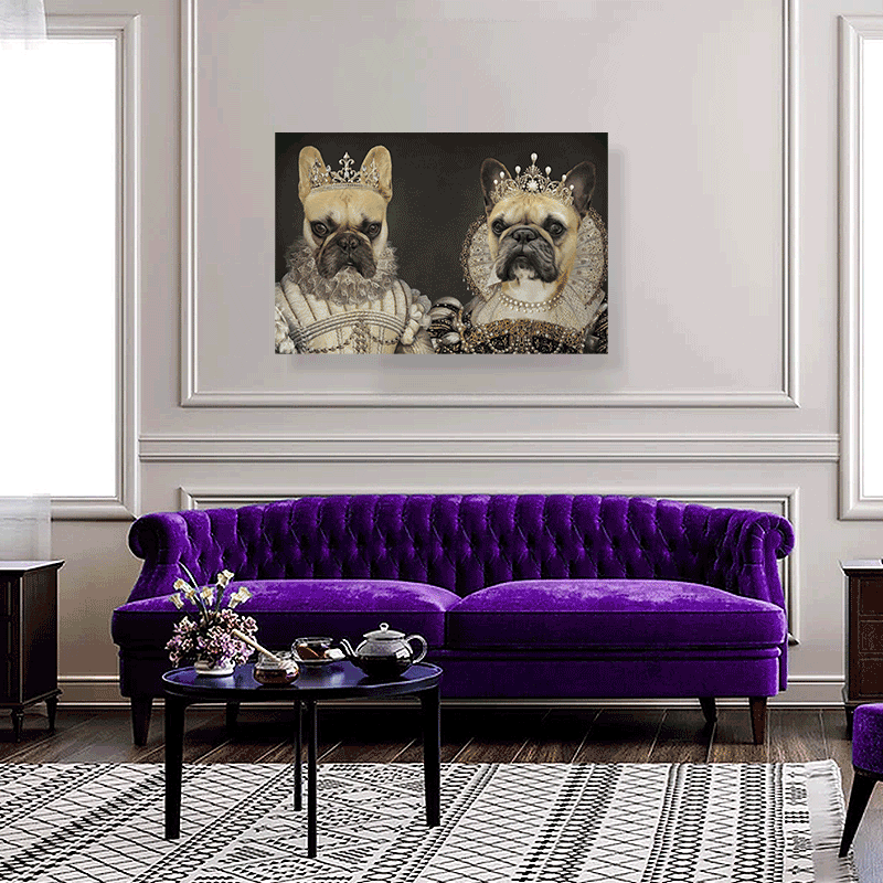 Queenly Pair - Custom Pet Portrait